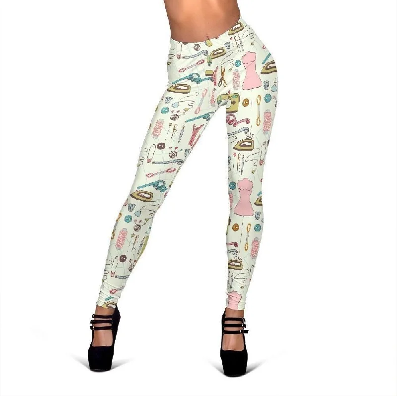 Sewing Print Pattern Women Leggings