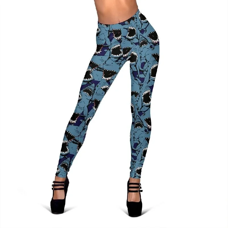 Shark Circling Print Pattern Women Leggings