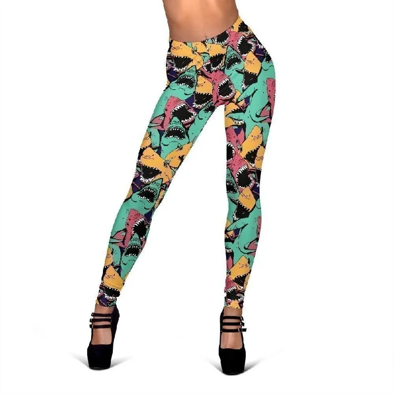 Shark Print Pattern Women Leggings