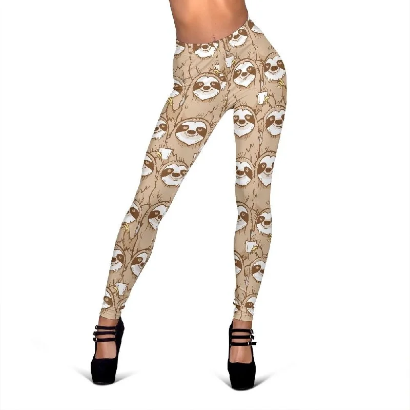 Sloth Print Pattern Women Leggings