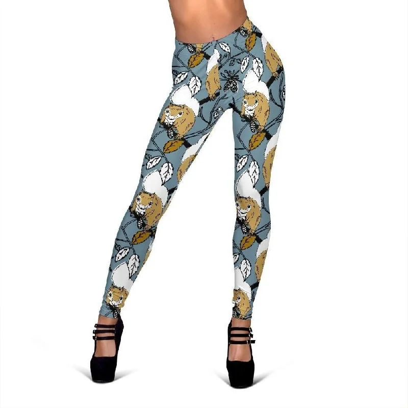 Squirrel Drawing Print Pattern Women Leggings