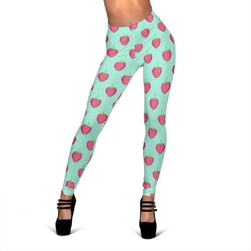 Strawberry Print Pattern Women Leggings