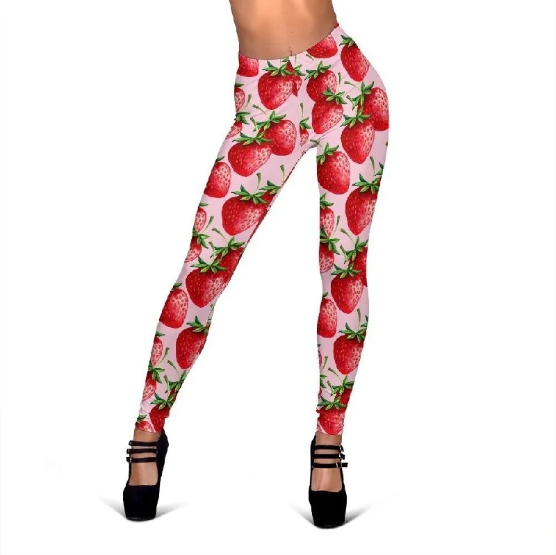 Strawberry Print Pattern Women Leggings