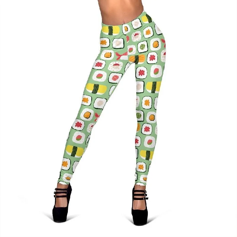 Sushi Kawaii Print Pattern Women Leggings