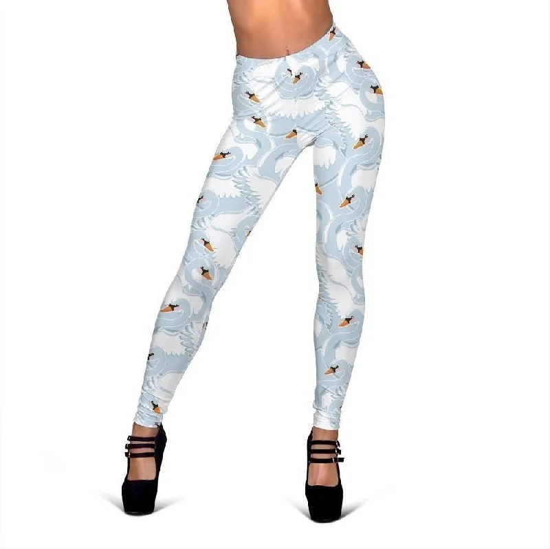 Swan Print Pattern Women Leggings