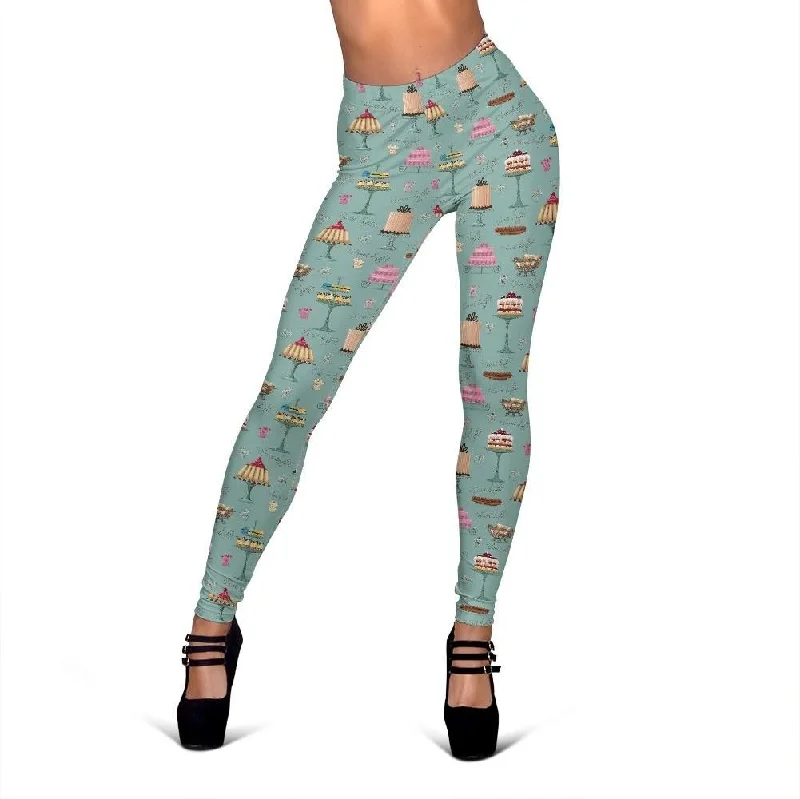 Sweet Cake Pattern Print Women Leggings