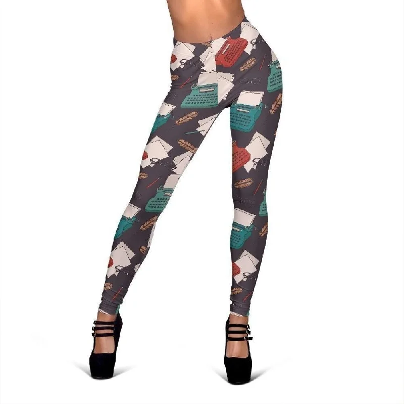 Typewriter Print Pattern Women Leggings