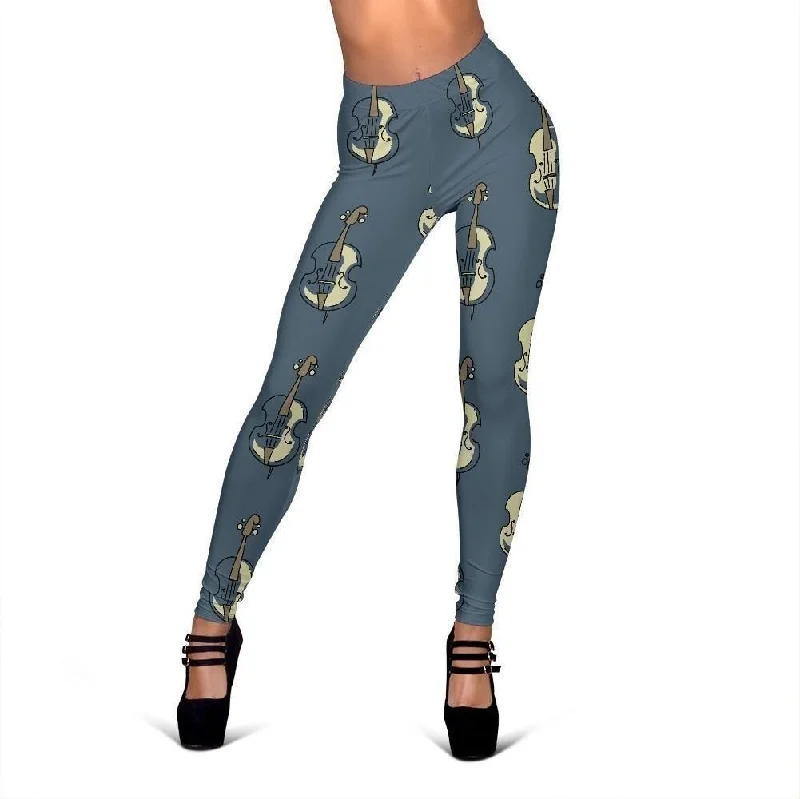 Violin Pattern Print Women Leggings