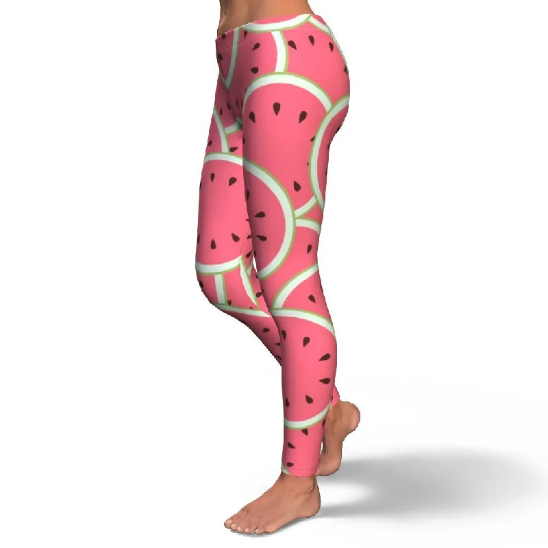 Watermelon Red Piece Pattern Print Pattern Women Leggings